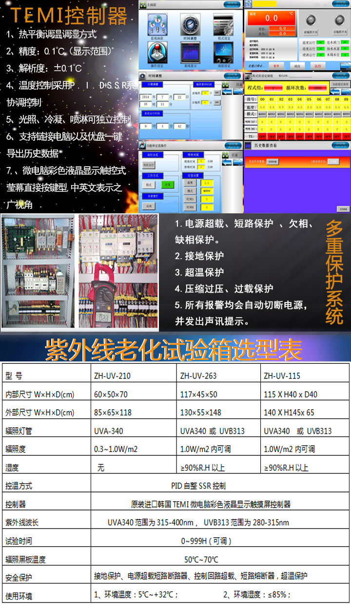 uv紫外加速老化试验箱参数表