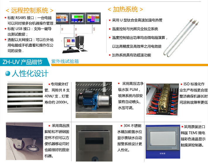 箱体式紫外试验箱控制器优点及产品细节知识图