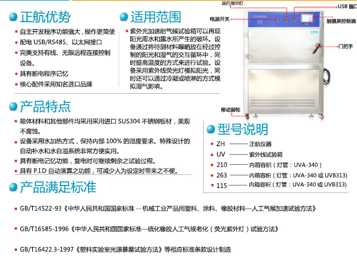 箱体式紫外试验箱优势及范围特点详细说明图